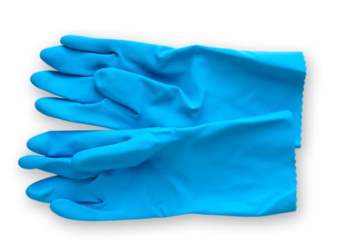 Work tools: rubber gloves with clipping path