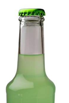 Lime drink bottle closeup with clipping path