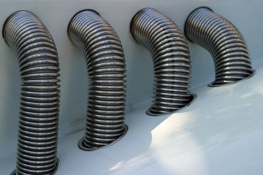 The image of decorative details of the automobile as pipes
