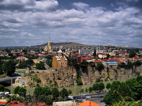 View from the Narikala (Tbilisi's castle) to the Avlabar (one of the oldest area of georgian capital)