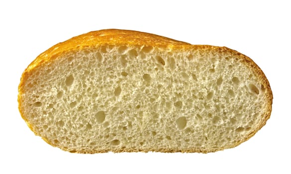 Fresh bread slice isolated on white background