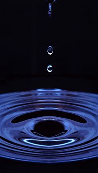 The round transparent drop of water