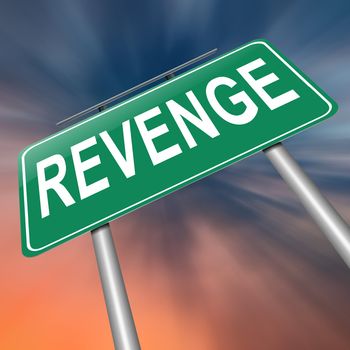 Illustration depicting a sign with a revenge concept.