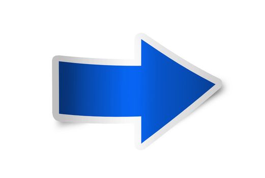 Right arrow icon blue, isolated