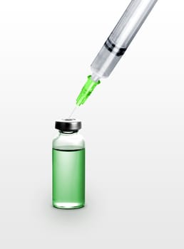 syringe with drug bottle
