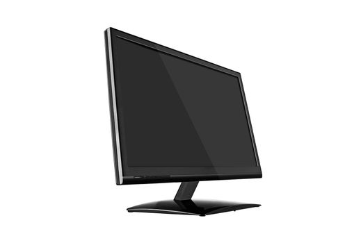 widescreen lcd monitor isolated on white