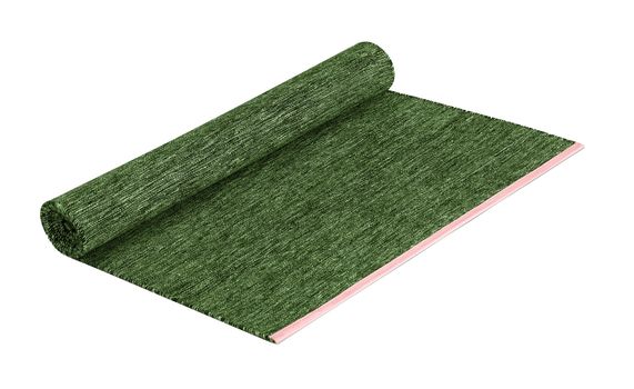Rolled door mat over white background