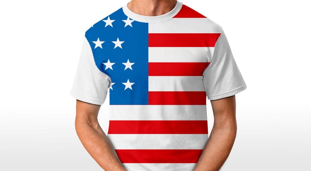 American t-shirt isolated on white