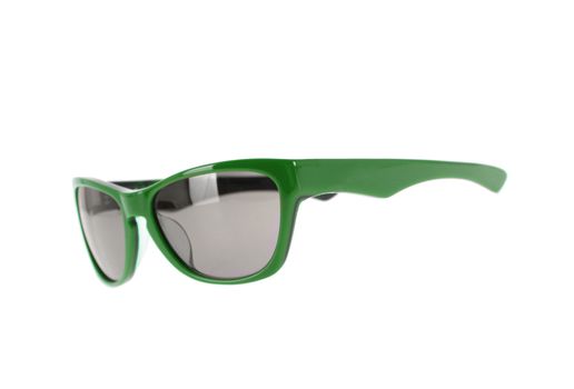 Green sunglases isolated on white