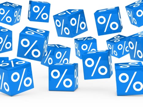 many blue sale percent cubes fall down