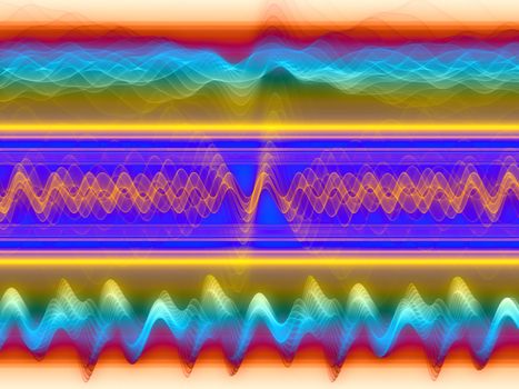 Sound analyzer sine waves background suitable for audio, music and science related projects