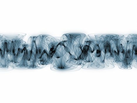 Abstract sine waves rendered in teal against white background