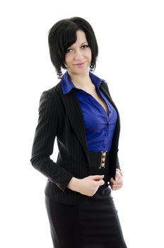 Portrait of a business woman. Over white background.