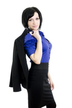 Portrait of a business woman. Over white background.