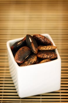 Giant black beans close up shallow dof