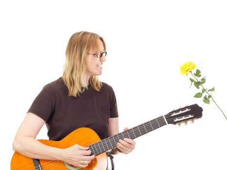 Woman playing guitar