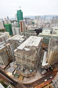 Hong Kong cityscape with crowded buildings