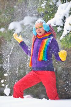 Young Beautiful Woman in winter time