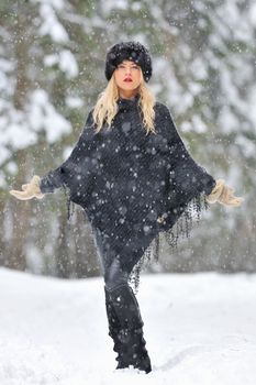 Young Beautiful Woman in winter time