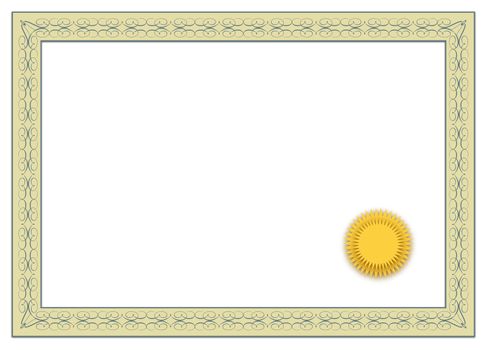 A simple frame of a typical diploma. All isolated on white background.