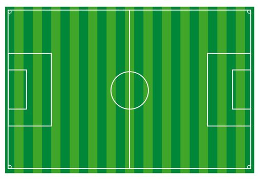 An Illustration of a blank soccer field. All isolated on white background.