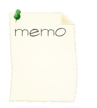 A blank memo slip. All isolated on white background.