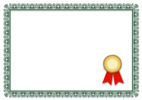 A simple frame of a typical certificate. All isolated on white background.