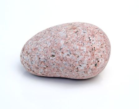 A slightly red pebble isolated on white.