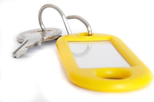 A key fob isolated on a plain white background.