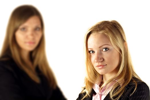 Two confident businesswomen. All isolated on white background.
** Note: Slight blurriness, best at smaller sizes.