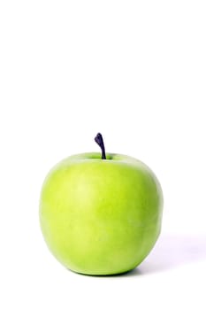 A single green apple isolated on white background.