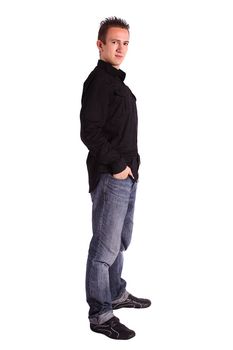 A young handsome man standing in front of a white background.
** Note: Slight graininess, best at smaller sizes.