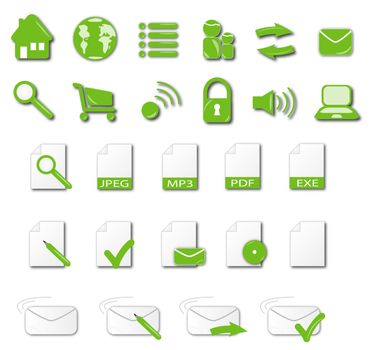 A set of various web icons. Very useful for website templates. All isolated on white background.