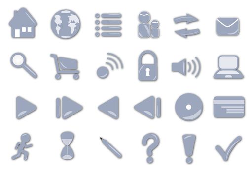 A set of various web icons. Very useful for website templates. All isolated on white background.