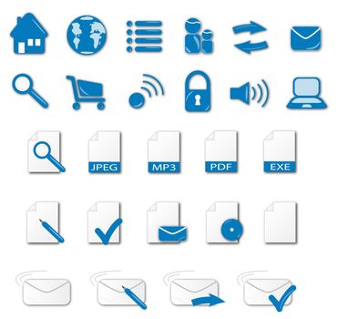 A set of various web icons. Very useful for website templates. All isolated on white background.