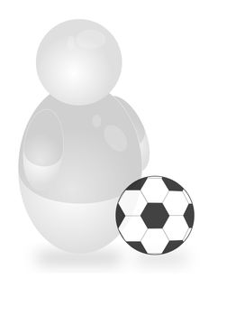 A stylized soccer player. All isolated on white background.