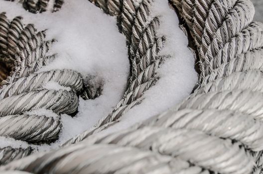 Wound up rope in the harbor