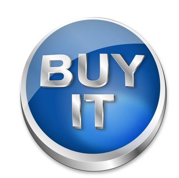 A blue button showing the words buy it. All on white background.