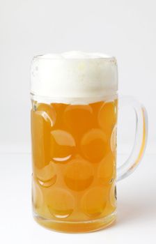 A typical bavarian beer glas. All on white background.