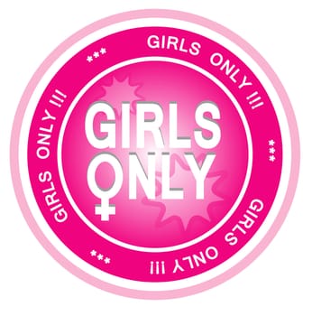 An illustrated badge symbolizes that something is just for girls. All on white background.