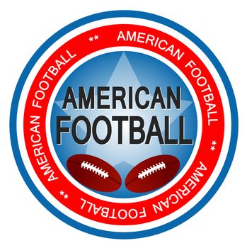 An illustrated badge in colors of the United states of America symbolizing American Football.