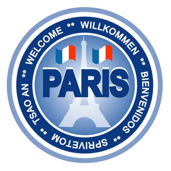 An illustrated badge symboizing The city of Paris.