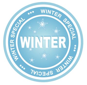 An illustrated badge symbolizes the winter season. All on white background.