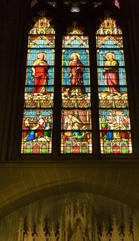 Saintly Stained Glass Statues Saint Patrick's Cathedral New York