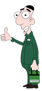 Illustration of a Paramedic with his thumb up