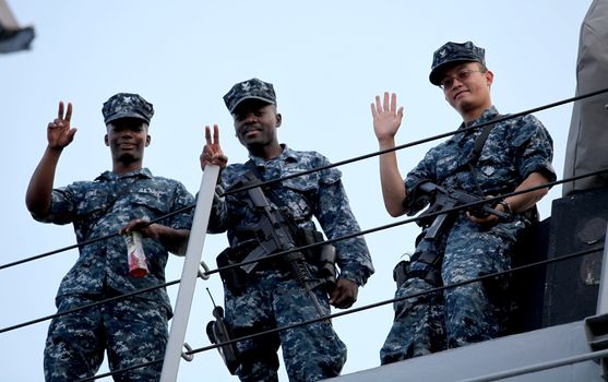 Group of American Marines soldier
