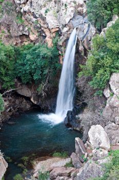 Banias Falls in the winter at the Golan Heights .Israel .