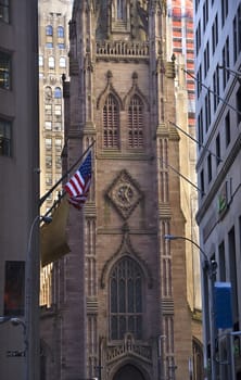 Trinity Church New York City Outside from Wall Street