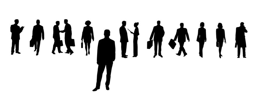 set of business silhouettes