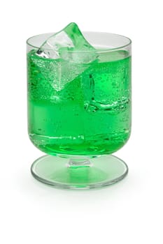 Mint  drink with ice cubes  (b3) with clipping path